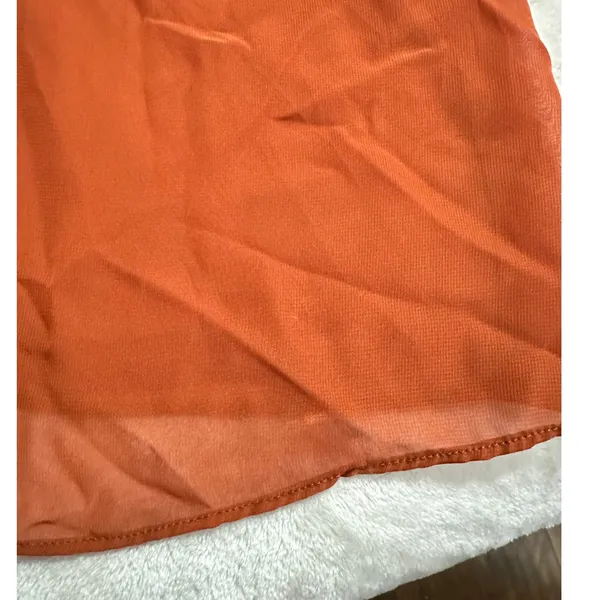 Birdy Grey Maxi Dress Women's Medium Rust Orange Tie Back Halter Sleeveless - Image 9