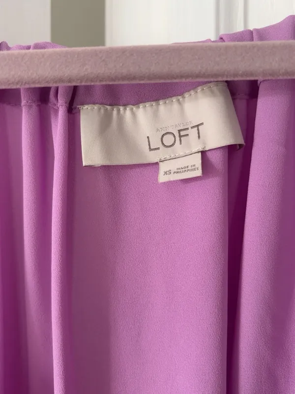 LOFT Lilac Purple Draped Scoop Neck Tank Top XS - Image 3