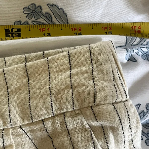 A New Day Pants 10‎ White Pinstripe Linen Blend Wide Leg Pleated Women's - Image 5