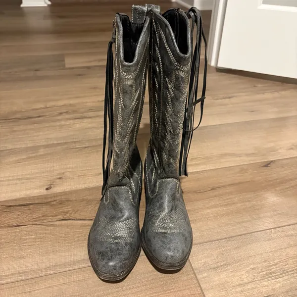 Big buddha Wyatt Cowboy Western‎ Boots Grey Rustic Size 6 - Image 2