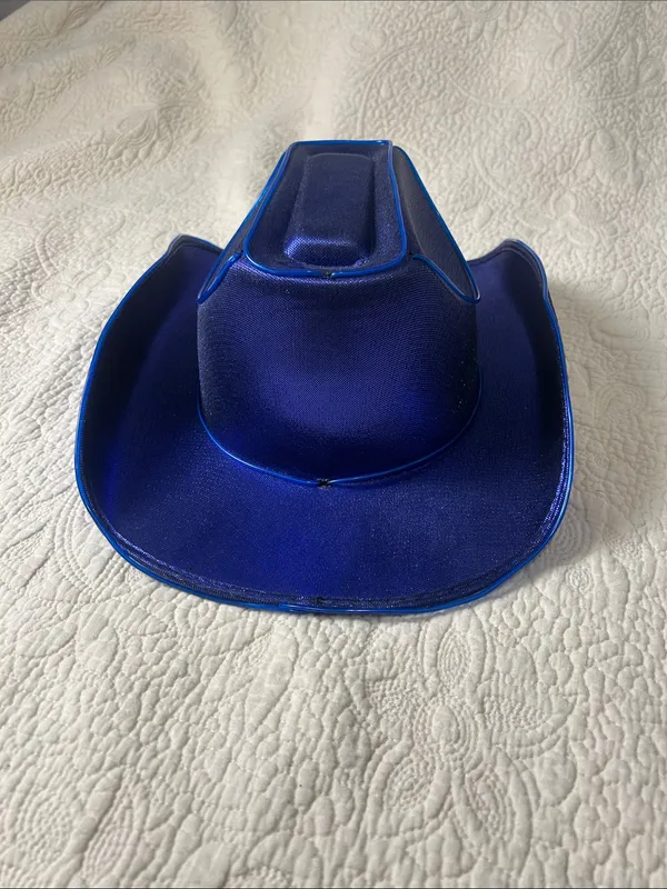 Shimmering Royal Blue Cowboy Hat for Women - Image 3