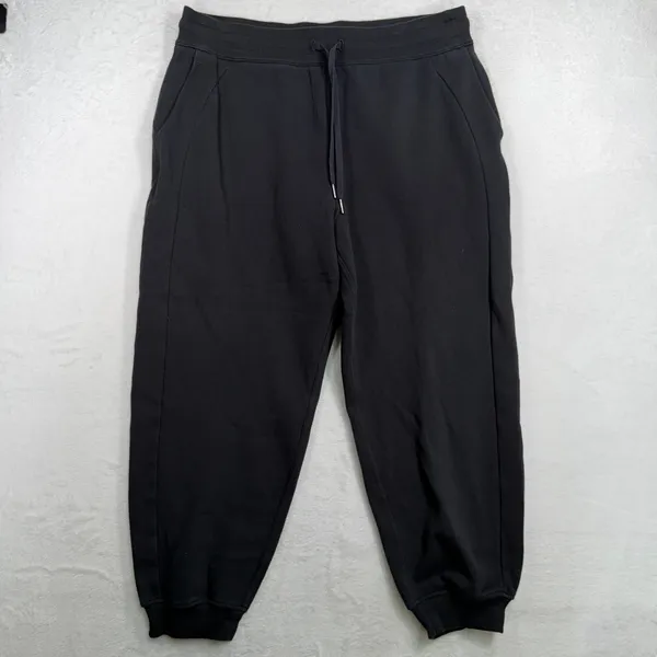 Lululemon 14 Scuba Relaxed High Rise Jogger Black Light Cotton Terry W5CV9S - Image 2