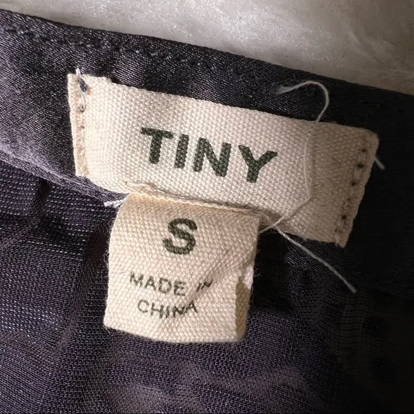 Anthropologie Tiny Navy Blue Button Down Sheer Velour Sequin Sleeveless Top - Image 12