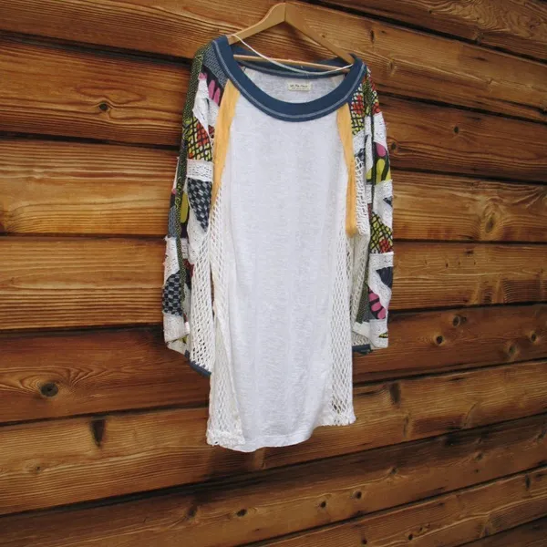 NWT Free People We the Free Serengeti Mixed Media Top - Image 7