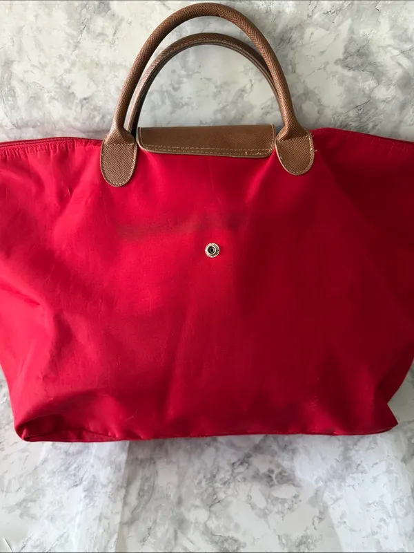 Unbranded Red Tote Handbag with Brown Trim - Classic Women’s Carryall - Image 2
