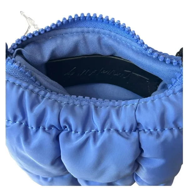 Free People Movement Quilted Micro Pouch Wristlet Bag Blueberry Logo Puffer - Image 10