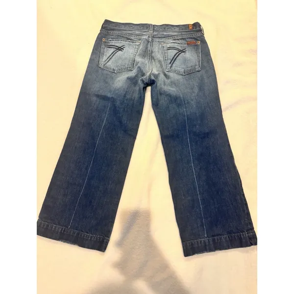 7 For All Mankind Dojo Crop Denim Jeans Women's Sz 30 U121B082U-082U Made In USA - Image 7