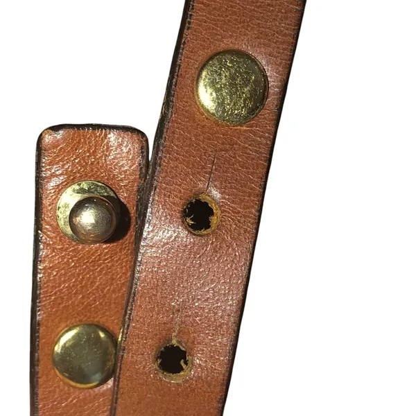 Tory Burch Leather Wrap Bracelet Brown Gold Tone Logo Studs Boho Chic Equestrian - Image 6