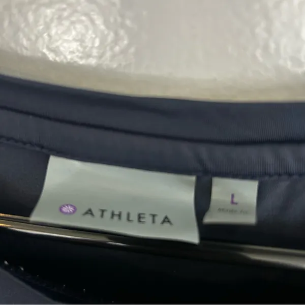 Athleta Smokey Blue Long Sleeve Pullover Athletic High-Lo Nylon Top Size Large - Image 8