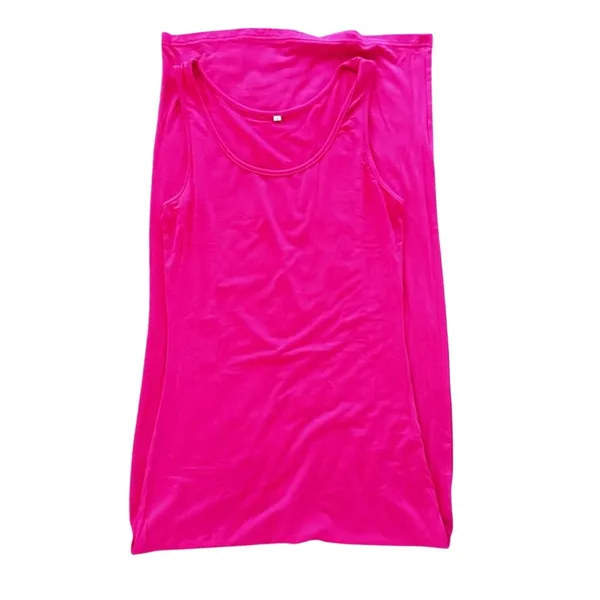 NWOT Hot Pink Maxi Dress Sleeveless Scoop Neck Bodycon‎ Neon Fuchsia Small - Image 4