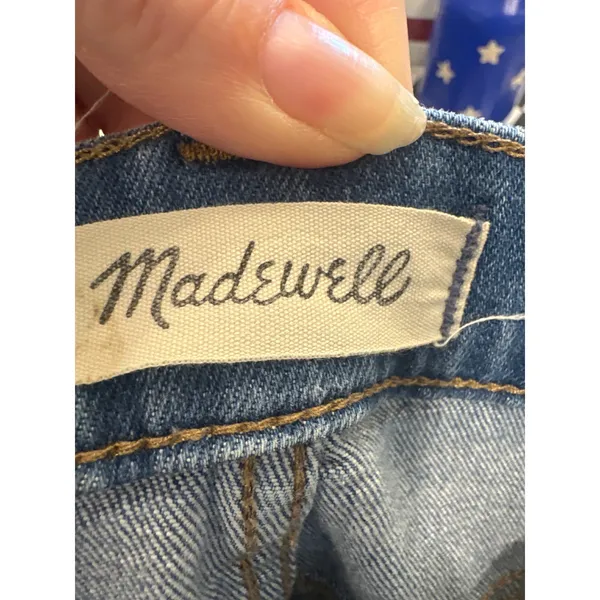 Madewell Womens Button slim Wide Leg crop size 23 Denim Jeans Medium Wash casual - Image 8