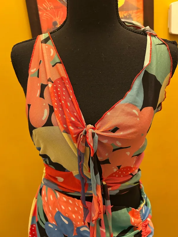 Dolls Kill Current Mood Squeeze The Day Ruched Skirt (NWT) and Mesh Tie Front Top (NWOT) Size XL - Image 3