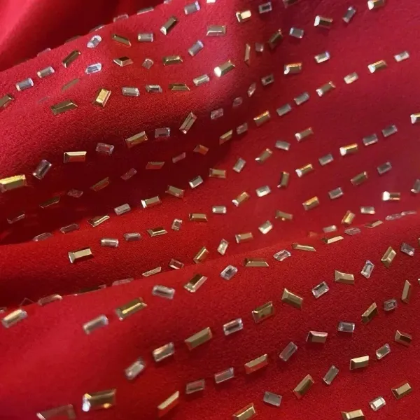Calvin Klein Red Beaded Sleeve‎ Sheath Midi Dress Size 6 Holiday Party Cocktail - Image 8