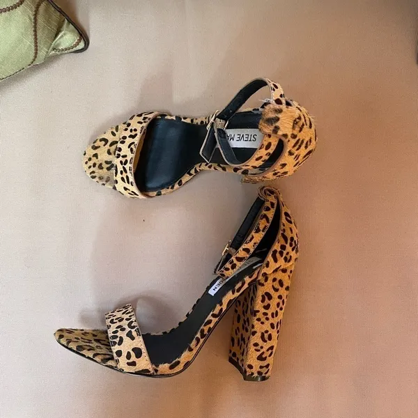 Steve Madden Carrson Real‎ Fur Sandal in Leopard Multi Size 7 - Image 2