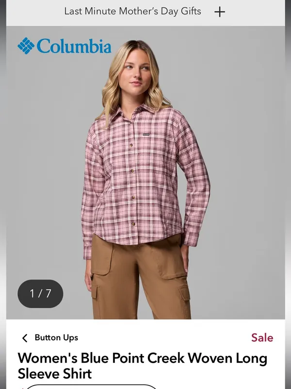 Columbia organic cotton plaid shirt M - Image 6