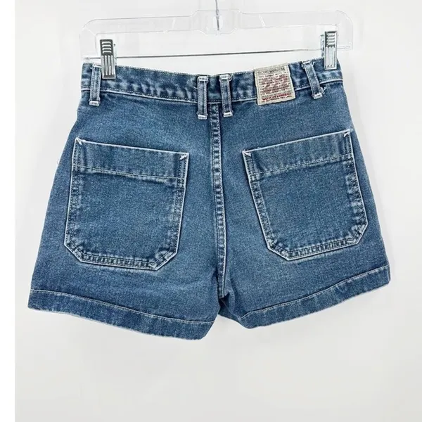 Vintage SECOND GENERATION 222 90s Mini utility shorts denim size 24 festival - Image 2