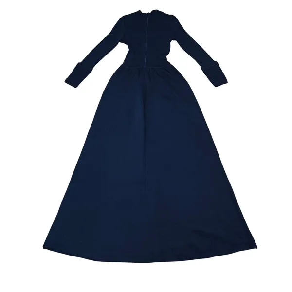 Vtg Angela Lanza for Jonathan Phillips Navy Long Sleeve Knit Dress Womens - Image 2