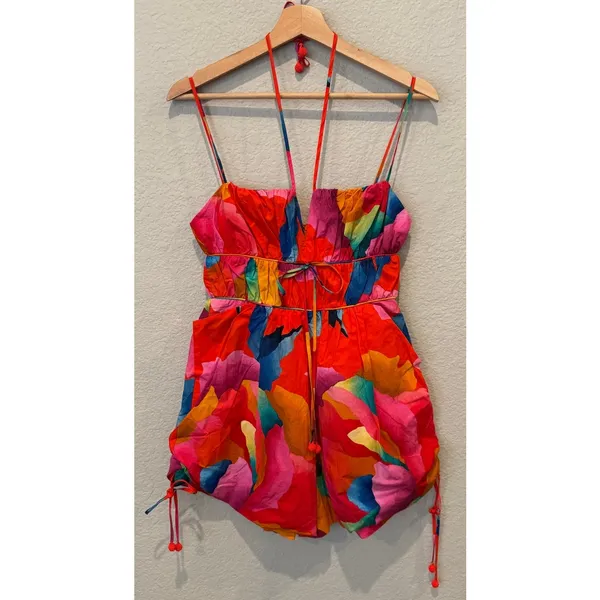 FARM Rio Ombre Chita Red Romper Size XS - Image 14