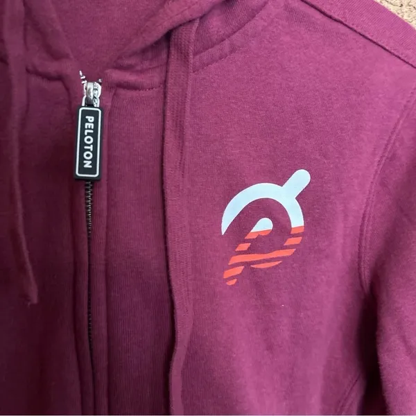 Peloton Ultimate Fleece Lined Full Zip Hoodie Women’s Size Medium Logo Active - Image 2