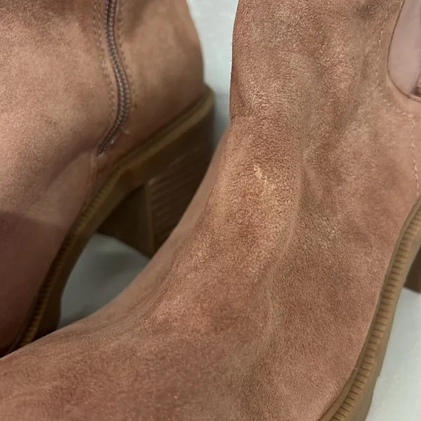 Lucky brand sz 9 brown summah heeled leather bootie boot ankle lug sole Chelsea - Image 3