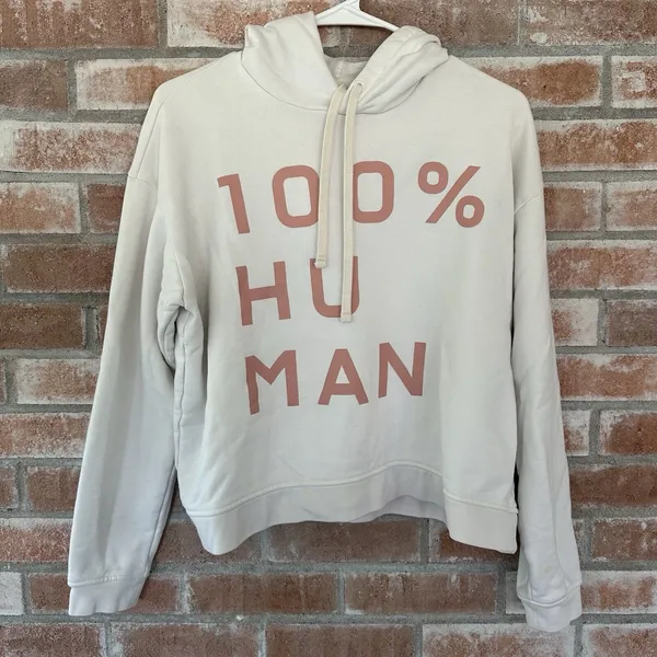 Everlane Hoodie Sweatshirt 100% Human White Small - Image 2