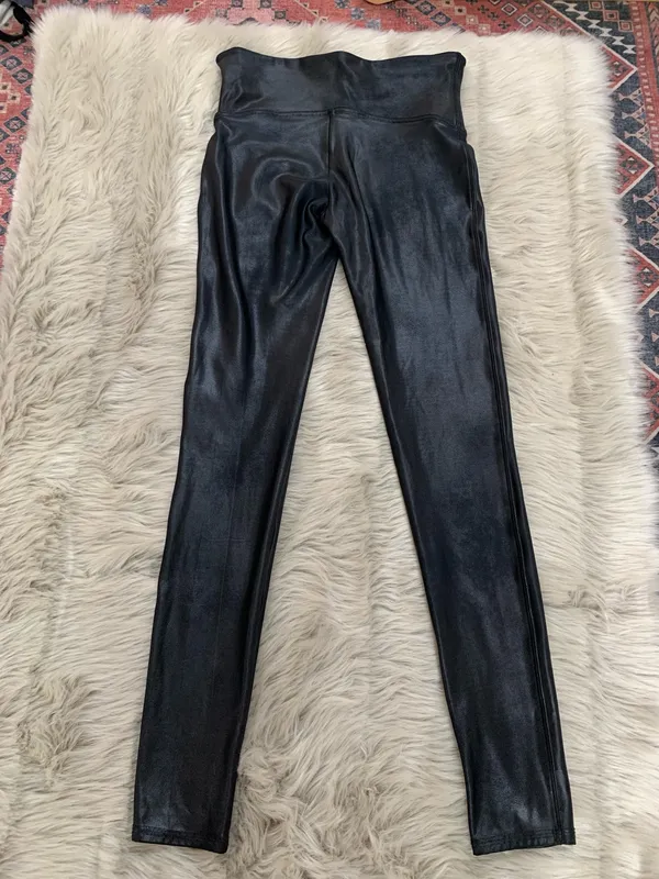 SPANX Faux Leather Leggings Black Medium - Image 4