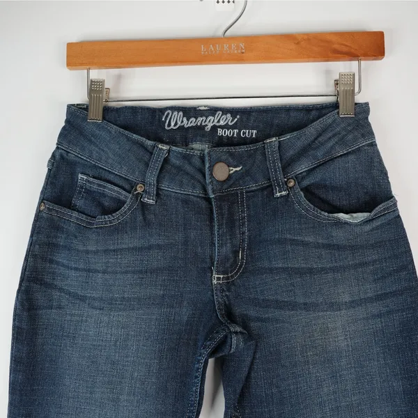 Wrangler Jeans‎ Womens 3x30 1009MWZDO Dark Wash Low Rise Bootcut Denim Stretch - Image 3