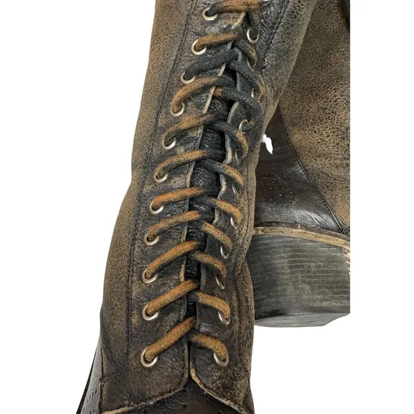 Sam Edelman Dupree Lace Up Combat Boots Black Leather Shearling Lined Edgy 8 - Image 11