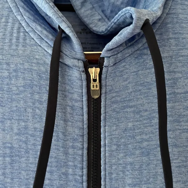 Peter Millar Sz M‎ French Teddy Hoodie Sweatshirt Full Zip Stretch Jacket - Image 5