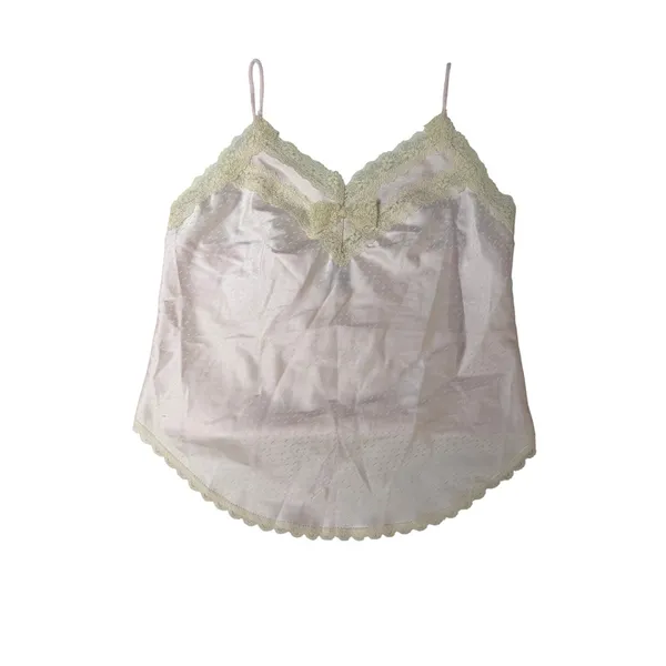 Paramount‎ Pink Satin Lace Cami Tap Shorts Pajama Set Vintage USA Small Coquette - Image 2