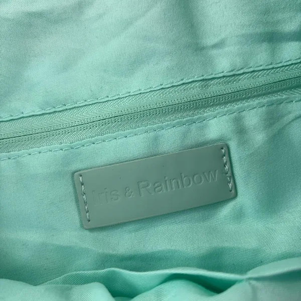 Iris & Rainbow Shoulder Bag Womens Large Green Quilted Puffer Zip Pockets - Image 6