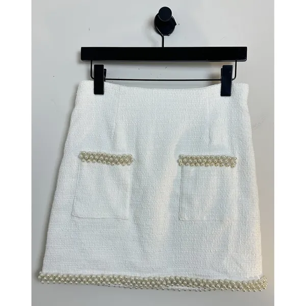 Anthropologie Hutch Adley Pearl-Trimmed Tweed Bridal Set in White - Image 7