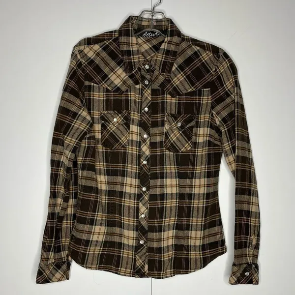 Active Western Cut Flannel Shirt Brown Size XS - Image 7