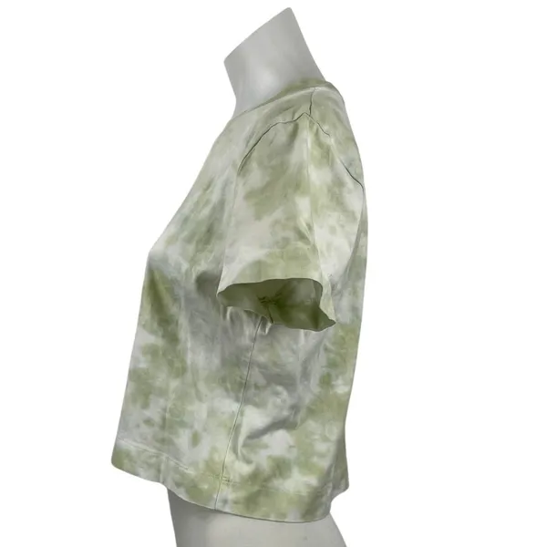 Aritzia Wilfred Free Women's Green Tie Dye Short Sleeve Crop T Shirt Tee Top M - Image 3