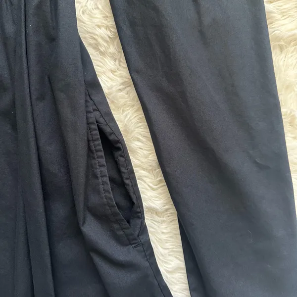 Abercrombie & Fitch Dress Long Sleeve Poplin Babydoll Mini Black Tall Sz MT - Image 7