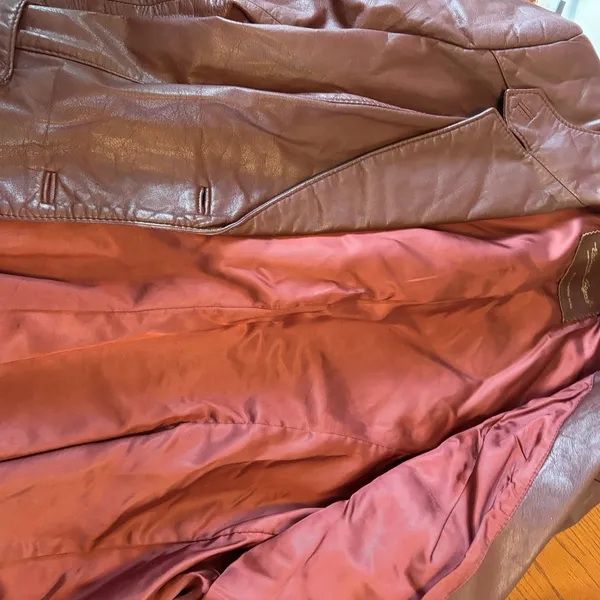 VTG Etienne Aigner Jacket 18 Oxblood Burgundy Leather Blazer Equestrian 80s Coat - Image 7