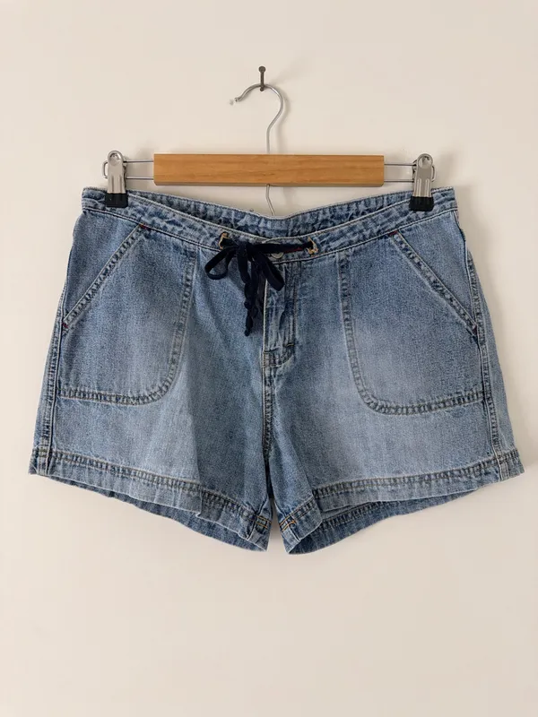 Union Bay Y2k Light Wash Drawstring Denim Shorts - Image 2