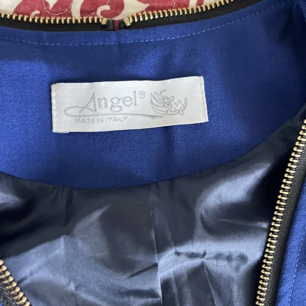 Angel Made In Italy Cobalt Blue Zip Blazer Size Small Boutique - Image 4