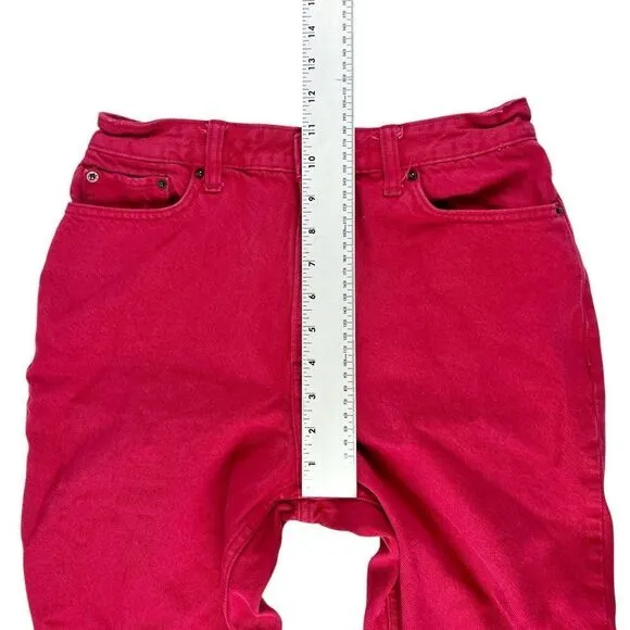 Abercrombie Red A&F Mom Jeans Relaxed‎ Tapered Leg Size 4 Short - Image 5