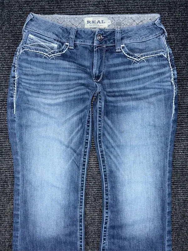 Ariat REAL Mid Rise Stretch Entwined Boot Cut Jeans Sz 28 x 34 LONG 10017510 - Image 4