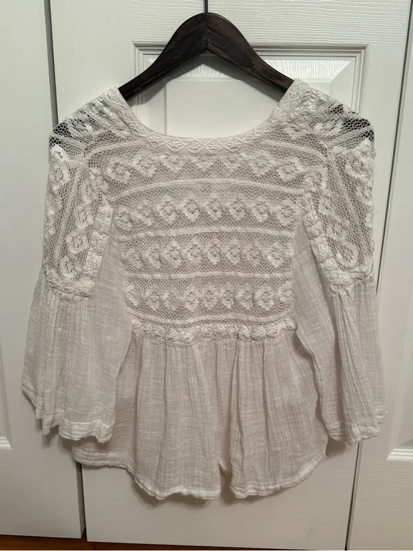 Free People Carry Me Away Crop Top in White - Image 3