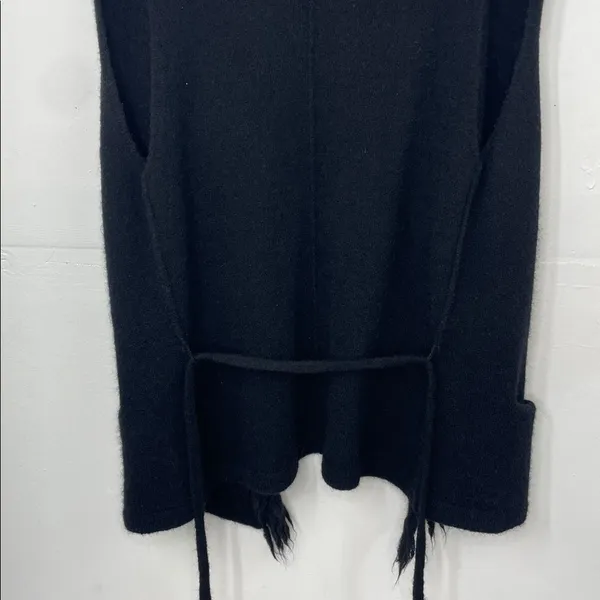 Wilfred Free Black Alpaca Wool Blend Sweater Vest with Fringe size Small - Image 11