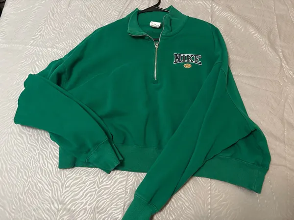Nike Cropped Quarter Zip – Green (Oversized Fit) - Image 2