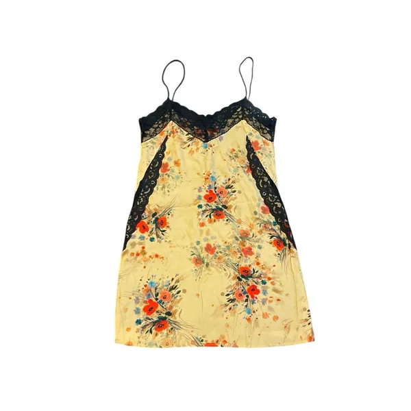 Zara Trafaluc Collection Flora Print Lace Trim Slip Dress SZ S Boho Botanical - Image 3