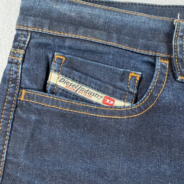 Y2k Diesel Industry Womens Dark Wash Stretch Straight Leg Jeans Size 33 x 32 - Image 10