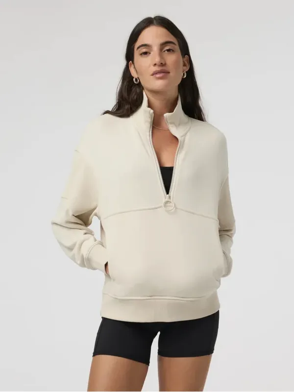 Vuori Sedona Half Zip Fleece Sweatshirt Brown XS - Image 2