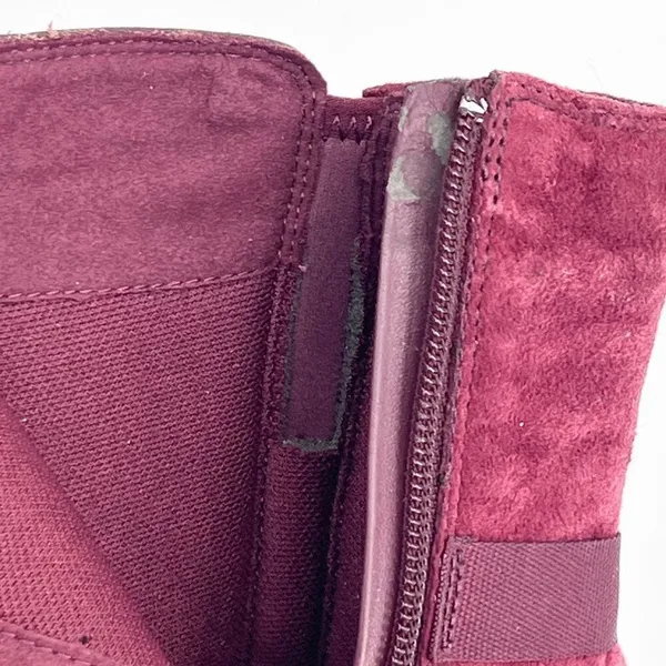Merrell Evera Fade Wine Burgundy Suede Leather Zip Block Heel Ankle Booties 7.5 - Image 9