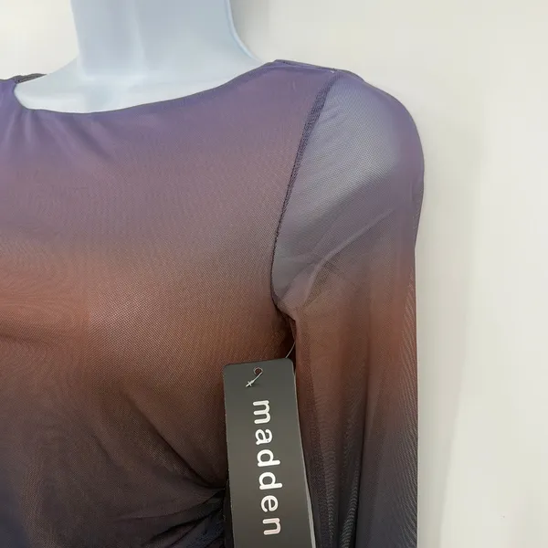Madden Girl Sheer Mesh Ombre Top Sz S Y2K Ruched Indie NWT Going Out Festival - Image 5