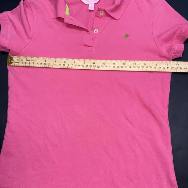 Lilly Pulitzer Preppy School Uniform Pink Pima Cotton Golf Polo‎ Shirt Small - Image 8