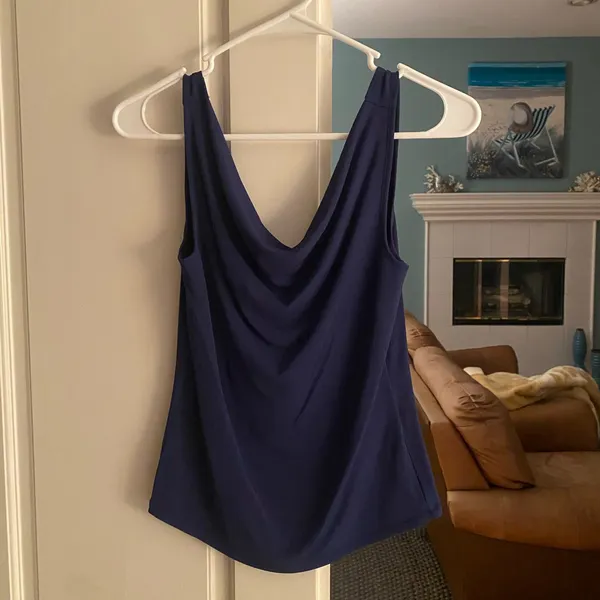 WAYF Navy Blue Cowl Neck Tank - Image 5